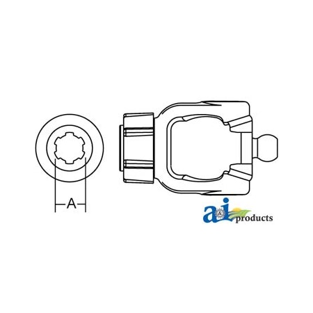 A & I Products Tractor Yoke, Splined 1 3/8" - 6 Spline w/ AS Lock 3" x3" x6" A-W363617-A
